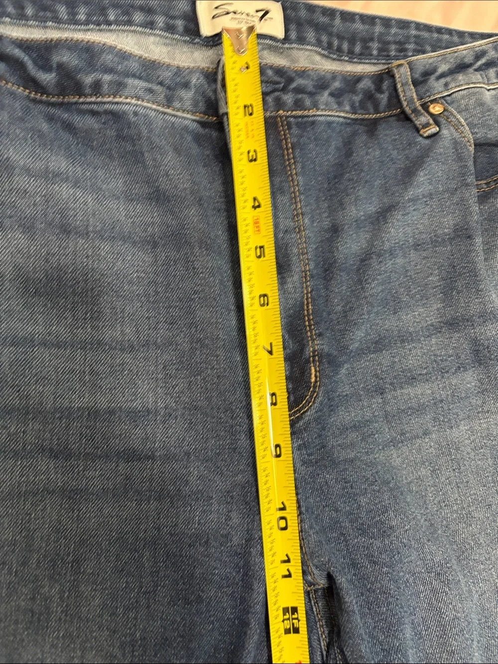 Seven7 Women's Straight Leg Jeans in Dark Blue Denim